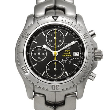 タグ ホイヤー リンク クロノグラフ アイルトン・セナ CT2115.BA0550 ブラック メンズ 時計 【中古】【wristwatch】