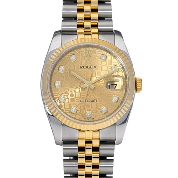 ロレックス デイトジャスト 116233G シャンパンコンピュータ/ダイヤモンド メンズ 時計 【中古】【wristwatch】