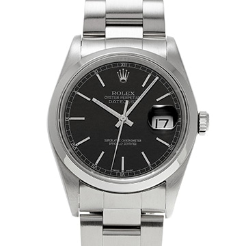ロレックス デイトジャスト 16200 ブラック メンズ 時計 【中古】【wristwatch】