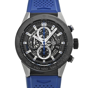 タグ ホイヤー カレラ キャリバーホイヤー01 クロノグラフ CAR2A1T.FT6052 ブラック メンズ 時計 【中古】【wristwatch】