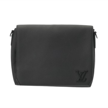ルイ ヴィトン LVアエログラム テイクオフ メッセンジャー ノワール M57080 グレインレザー メンズ バッグ 【中古】【bag】