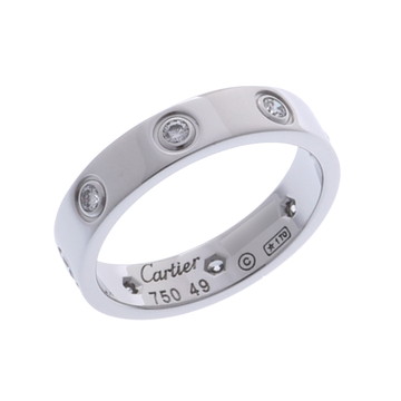 カルティエ ミニラブリング #49 8PD シルバー K18ホワイトゴールド WG レディース ジュエリー 【中古】【jewelry】