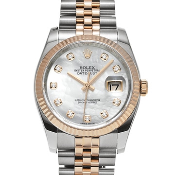 ロレックス デイトジャスト 36 116231NG ホワイトシェル/ダイヤモンド メンズ 時計 【中古】【wristwatch】
