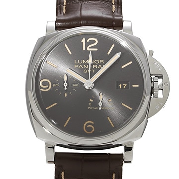 パネライ ルミノール ドゥエ GMT パワーリザーブ PAM00944 グレー メンズ 時計 【中古】【wristwatch】