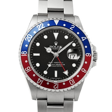 ロレックス GMTマスターII スティックダイヤル 16710 ブラック メンズ 時計 【中古】【wristwatch】