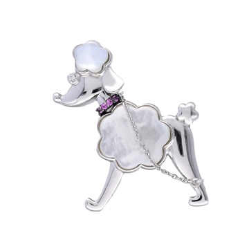 タサキ プードルモチーフ ブローチ ペンダントトップ シルバー K18ホワイトゴールド WG レディース ジュエリー 【中古】【jewelry】