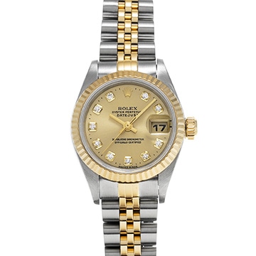 ロレックス デイトジャスト 69173G シャンパン/ダイヤモンド レディース 時計 【中古】【wristwatch】