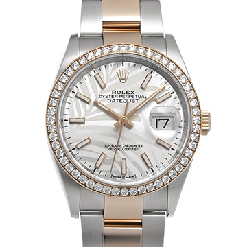 ロレックス デイトジャスト 36 126281RBR シルバー パームモチーフ/ダイヤモンド メンズ 時計 【中古】【wristwatch】