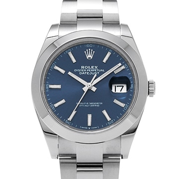 ロレックス デイトジャスト 41 126300 ブライトブルー メンズ 時計 【中古】【wristwatch】