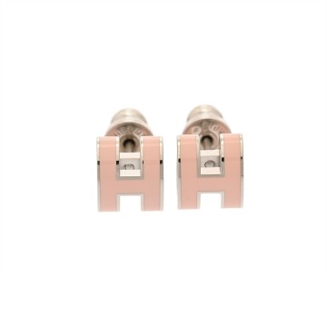 エルメス ポップH ミニピアス ピンク エナメル レディース ジュエリー 【未使用】【jewelry】