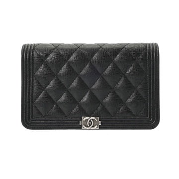 シャネル ボーイシャネル チェーンウォレット ブラック AP1117 グレインドカーフスキン レディース バッグ 【中古】【bag】