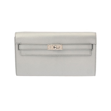 エルメス ケリーウォレット ロングトゥーゴー  アルジャン シェーブルシャムキア ユニセックス 財布 【中古】【purse】