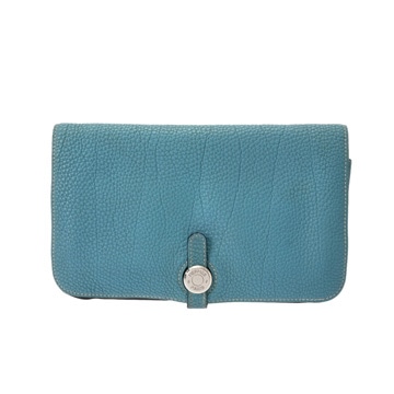 エルメス ドゴン GM ブルージーン トゴ ユニセックス 財布 【中古】【purse】