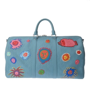 ルイ ヴィトン モノグラム LV×YK キーポルバンドリエール 50 ブルー M21713 モノグラム・トリヨンレザー レディース バッグ 【中古】【bag】