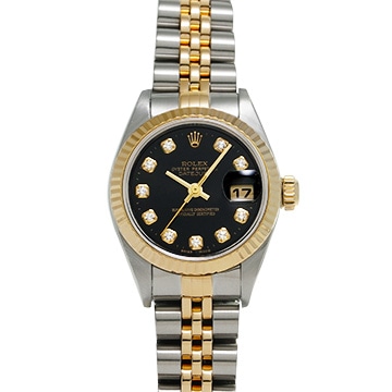 ロレックス デイトジャスト 79173G ブラック/ダイヤモンド レディース 時計 【中古】【wristwatch】