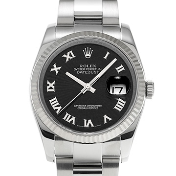 ロレックス デイトジャスト 116234 ブラックサンビーム メンズ 時計 【中古】【wristwatch】
