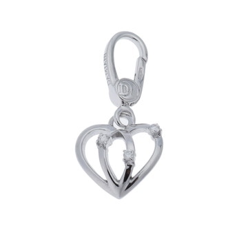 ダミアーニ ハート ペンダントトップ 3PD シルバー K18ホワイトゴールド WG レディース ジュエリー 【中古】【jewelry】
