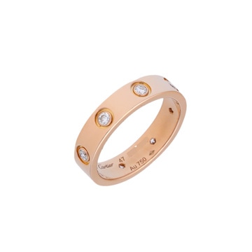 カルティエ ミニラブリング #47 8Pダイヤ ゴールド K18ピンクゴールド PG レディース ジュエリー 【中古】【jewelry】