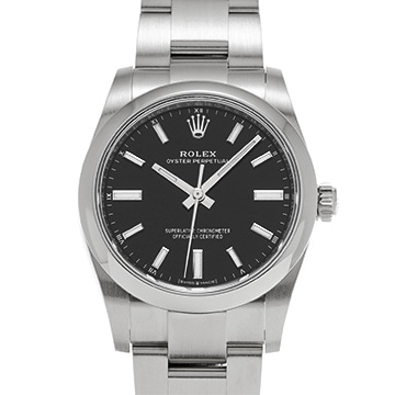 ロレックス オイスターパーペチュアル 34 124200 ブラック ユニセックス 時計 【中古】【wristwatch】