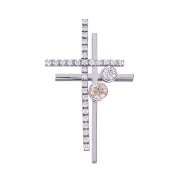 カシケイ ダブルクロス ペンダントトップ シルバー K18ホワイトゴールド WG レディース ジュエリー 【中古】【jewelry】
