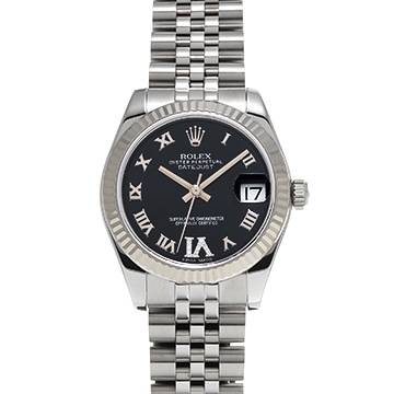 ロレックス デイトジャスト 31 178274G ブラック/ダイヤモンド ユニセックス 時計 【中古】【wristwatch】