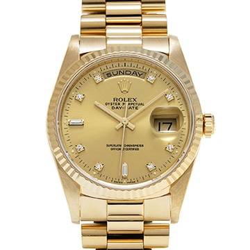 ロレックス デイデイト 18238A シャンパン/ダイヤモンド メンズ 時計 【中古】【wristwatch】