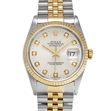 ロレックス デイトジャスト 16233G シルバー/ダイヤモンド メンズ 時計 【中古】【wristwatch】