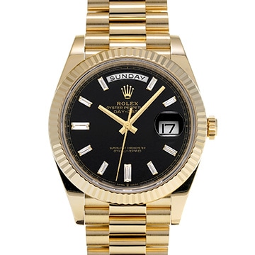 ロレックス デイデイト 40 228238A ブライトブラック/ダイヤモンド メンズ 時計 【中古】【wristwatch】