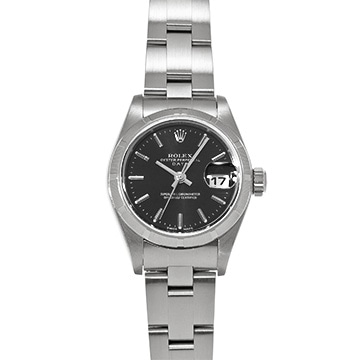 ロレックス オイスターパーペチュアル デイト 79190 ブラック レディース 時計 【中古】【wristwatch】