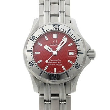 オメガ シーマスター プロフェッショナル 300 2582.61 レッド レディース 時計 【中古】【wristwatch】