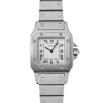カルティエ サントス ガルベ SM W20017D6 ホワイト レディース 時計 【中古】【wristwatch】