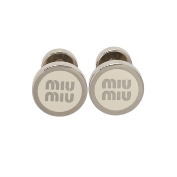 ミュウミュウ ロゴ ピアス シルバー 5J0912 メタル/カラーエナメル レディース ジュエリー 【中古】【jewelry】