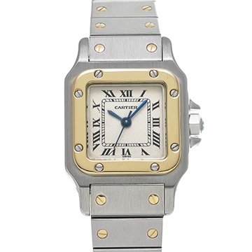 カルティエ サントス ガルベ SM 82036283 ホワイト レディース 時計 【中古】【wristwatch】