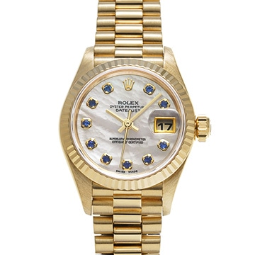 ロレックス デイトジャスト 79178NGS ホワイトシェル/サファイア レディース 時計 【中古】【wristwatch】