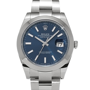 ロレックス デイトジャスト 41 126300 ブライトブルー メンズ 時計 【中古】【wristwatch】
