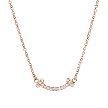ティファニー Tスマイルネックレス ミニ ダイヤ ゴールド K18ピンクゴールド PG レディース ジュエリー 【中古】【jewelry】