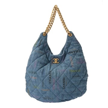 シャネル マトラッセ ホーボーバッグ ブルー AS3127 プリントデニム レディース バッグ 【中古】【bag】