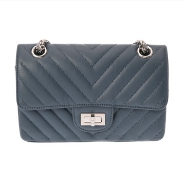 シャネル Vステッチ 2.55 ミニ ハンドバッグ ブルー AS0874 ラムスキン レディース バッグ 【中古】【bag】