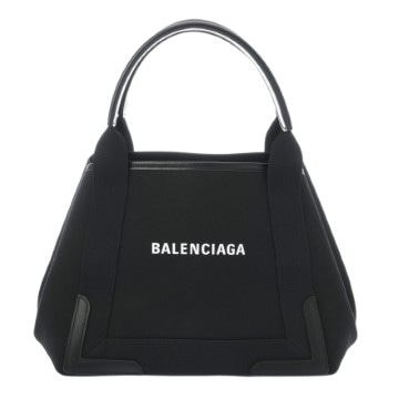 バレンシアガ ネイビーカバス S ブラック 339933 1000 Q 002123 キャンバス/レザー レディース バッグ 【中古】【bag】