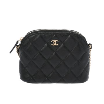 シャネル マトラッセ クラシック チェーンクラッチ ブラック AP4000 グレインドカーフスキン レディース バッグ 【中古】【bag】