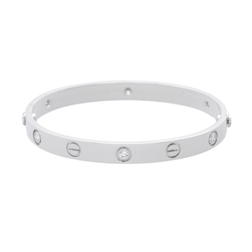 カルティエ ラブブレスレット 6PD #17 シルバー K18ホワイトゴールド WG レディース ジュエリー 【中古】【jewelry】