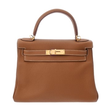 エルメス ケリー 28 内縫い  ゴールド トゴ レディース バッグ 【中古】【bag】