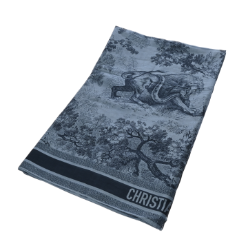 ディオール スクエアスカーフ トワル ドゥ ジュイ ブルー 24JOU331I906 シルク100％ レディース 【中古】【other】
