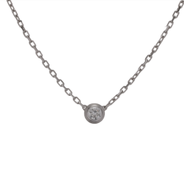 カルティエ ダムール ネックレス 1PD SM シルバー K18ホワイトゴールド WG レディース ジュエリー 【中古】【jewelry】
