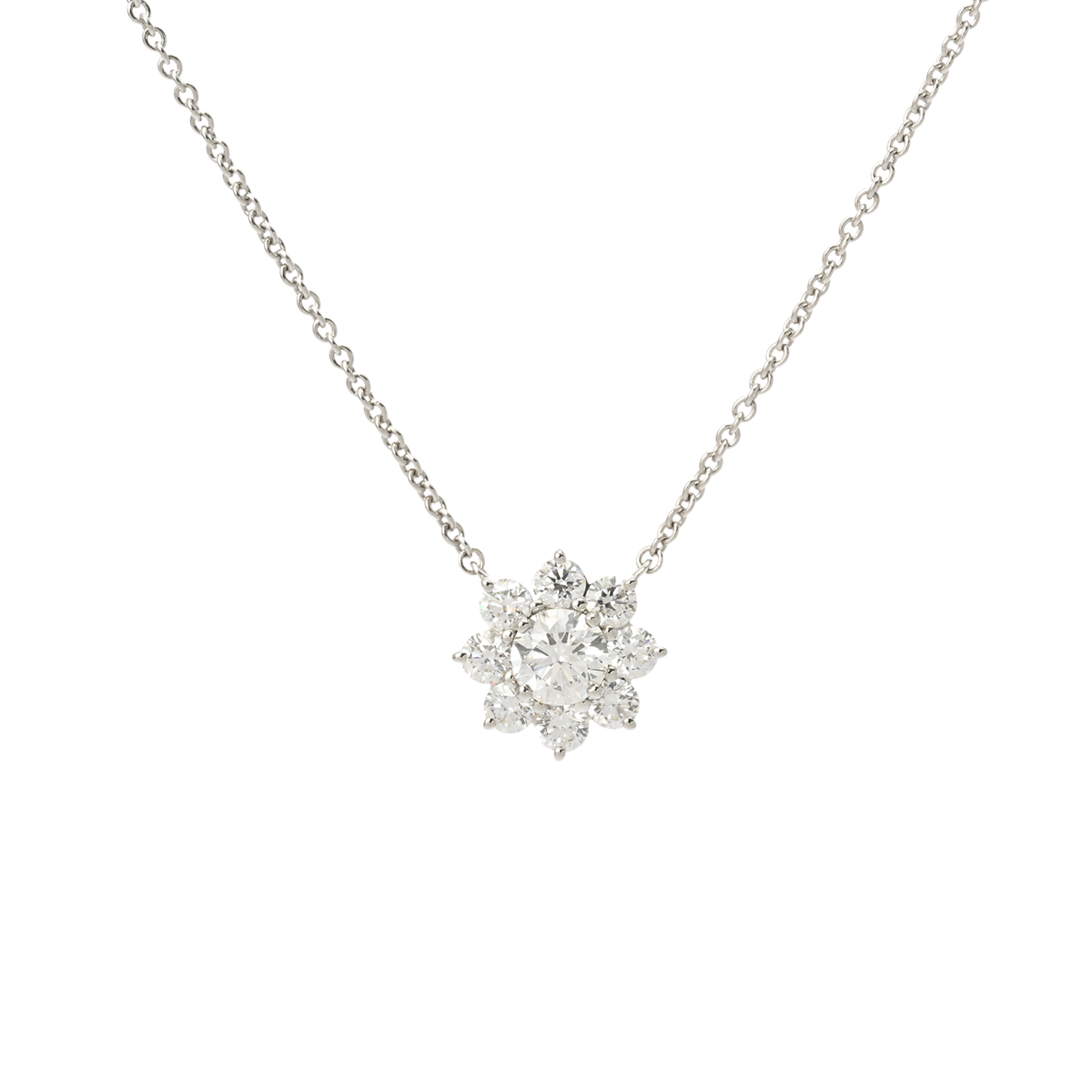 ハリー ウィンストン サンフラワー ネックレス ミニ シルバー PEDPNA003SF Pt950プラチナ レディース ジュエリー 【中古】【jewelry】