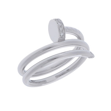 カルティエ ジュストアンクル リング SM #46 シルバー K18ホワイトゴールド WG レディース ジュエリー 【中古】【jewelry】