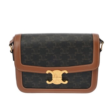 セリーヌ クラシック トリオンフバッグ タン 191242BZ4.04LU トリオンフ キャンバス/カーフ レディース バッグ 【中古】【bag】