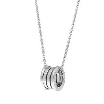 ブルガリ B-ZERO1 ネックレス シルバー K18ホワイトゴールド WG レディース ジュエリー 【中古】【jewelry】