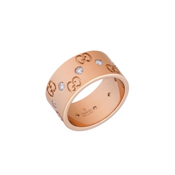グッチ アイコン 10Pダイヤ リング ゴールド K18ピンクゴールド PG レディース ジュエリー 【中古】【jewelry】