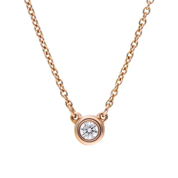 ティファニー バイザヤード ネックレス 一粒ダイヤ ゴールド K18ピンクゴールド PG レディース ジュエリー 【中古】【jewelry】